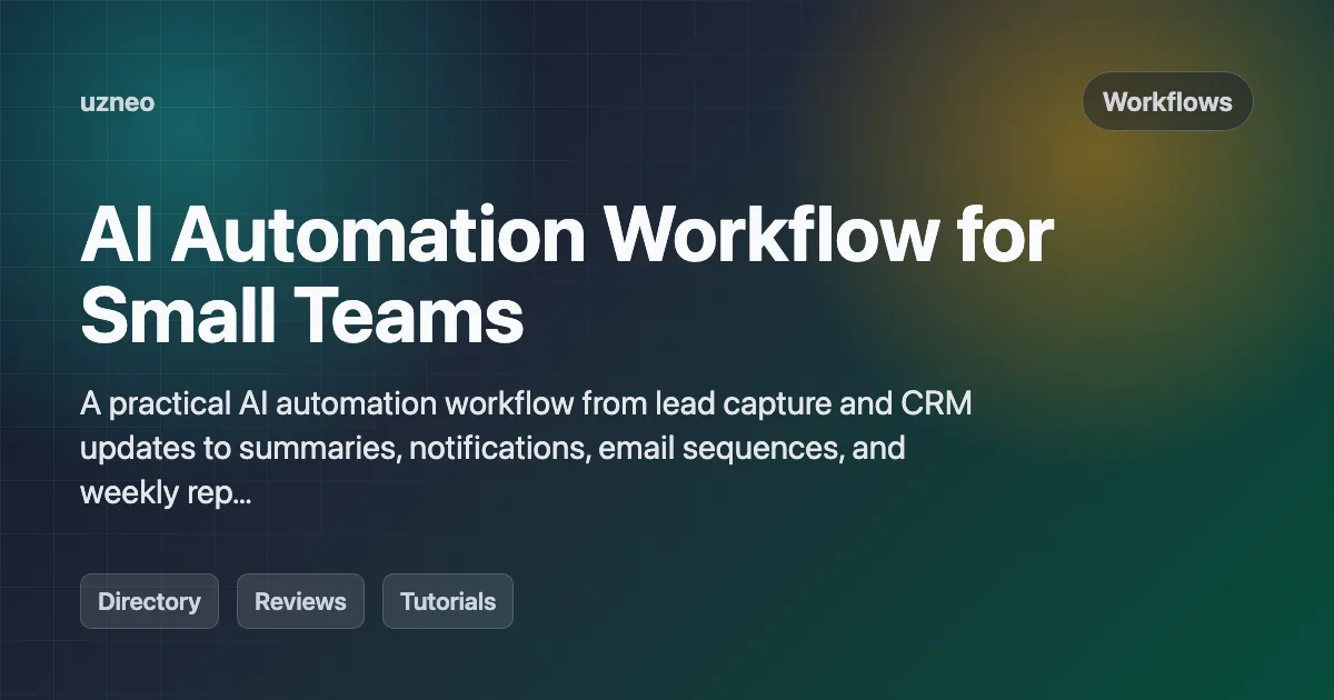 AI Automation Workflow for Small Teams