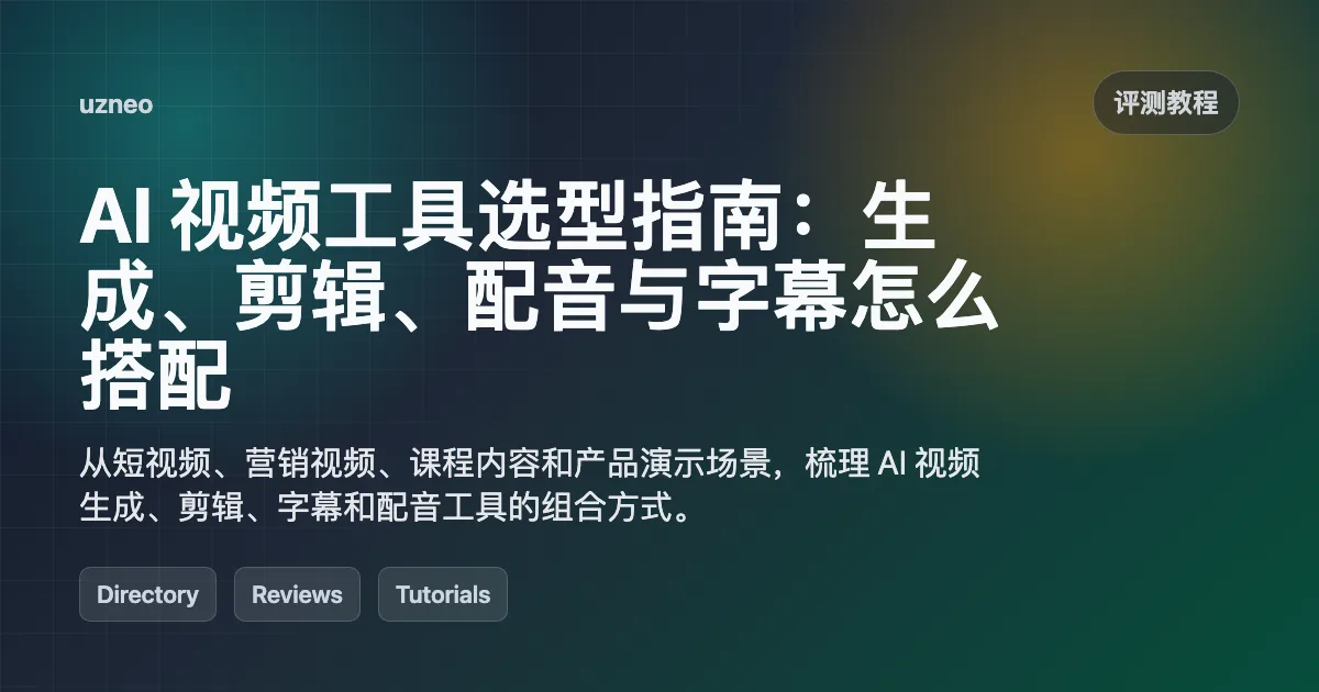 AI 视频工具选型指南：生成、剪辑、配音与字幕怎么搭配